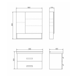 Comforty Тумба-умывальник "Парма-80" дуб дымчатый с раковиной "Миранда-80"